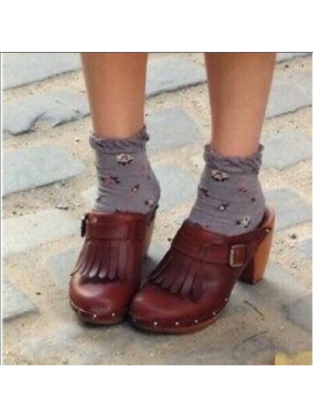 Madewell Kiltie Wooden Block Heel Clogs